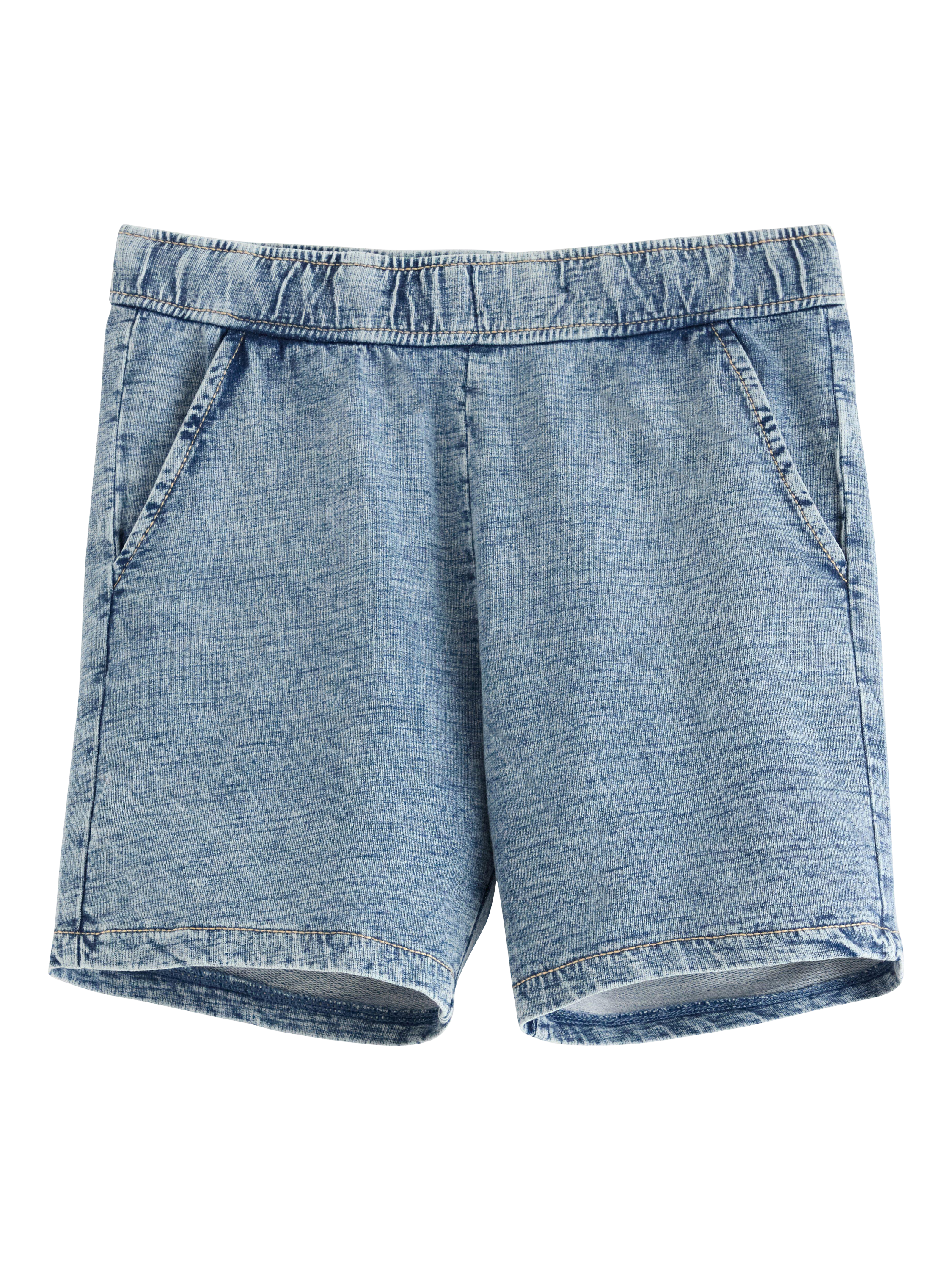 Product image 1 of 3, which shows Lindex Kids' Cotton Jersey Shorts, Dusty Blue, 4-6 years