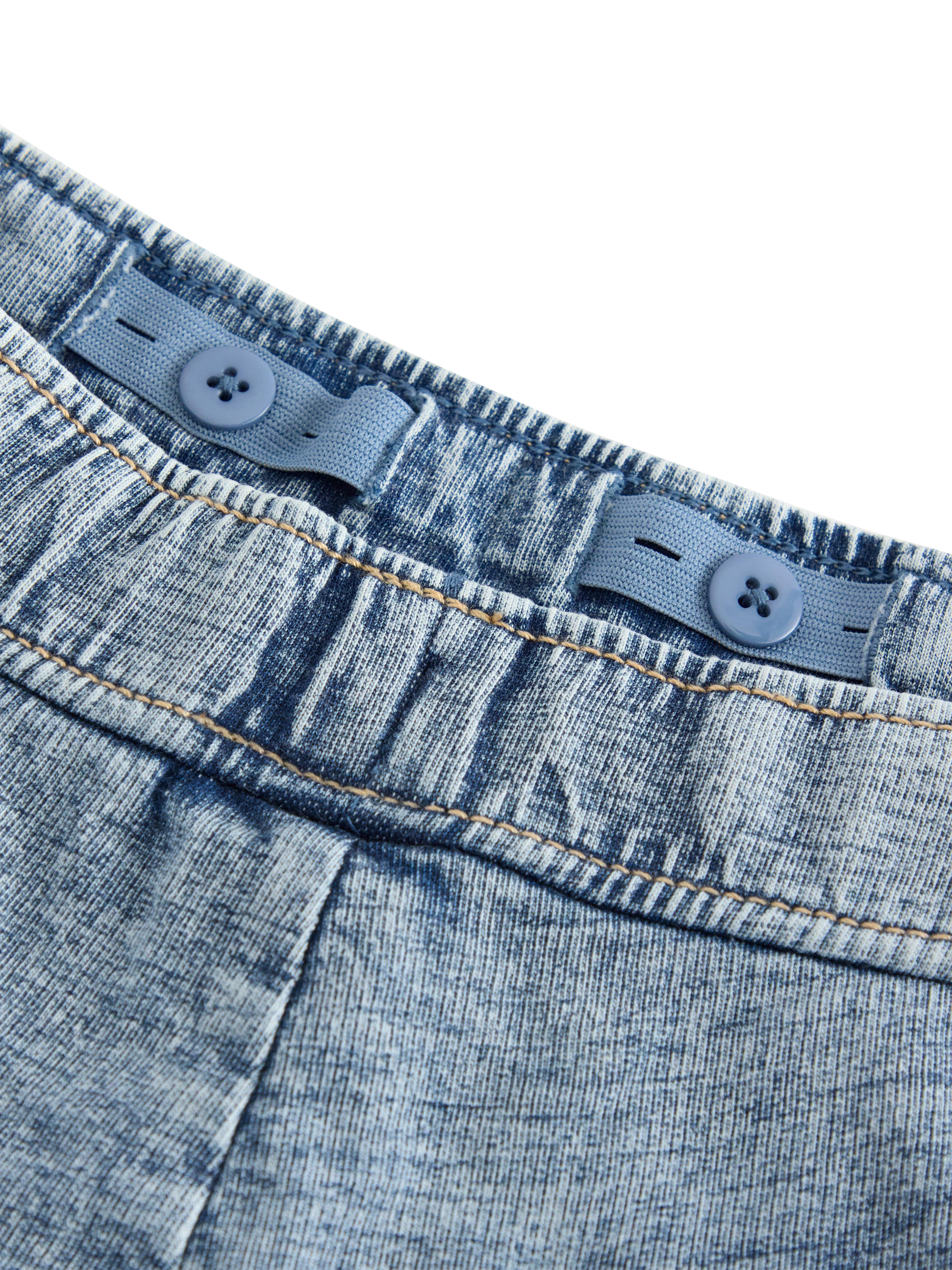 Product image 3 of 3, which shows Lindex Kids' Cotton Jersey Shorts, Dusty Blue, 4-6 years