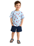 Lindex Kids' Cotton Slub Jersey Shorts, Dark Blue