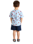 Lindex Kids' Cotton Slub Jersey Shorts, Dark Blue