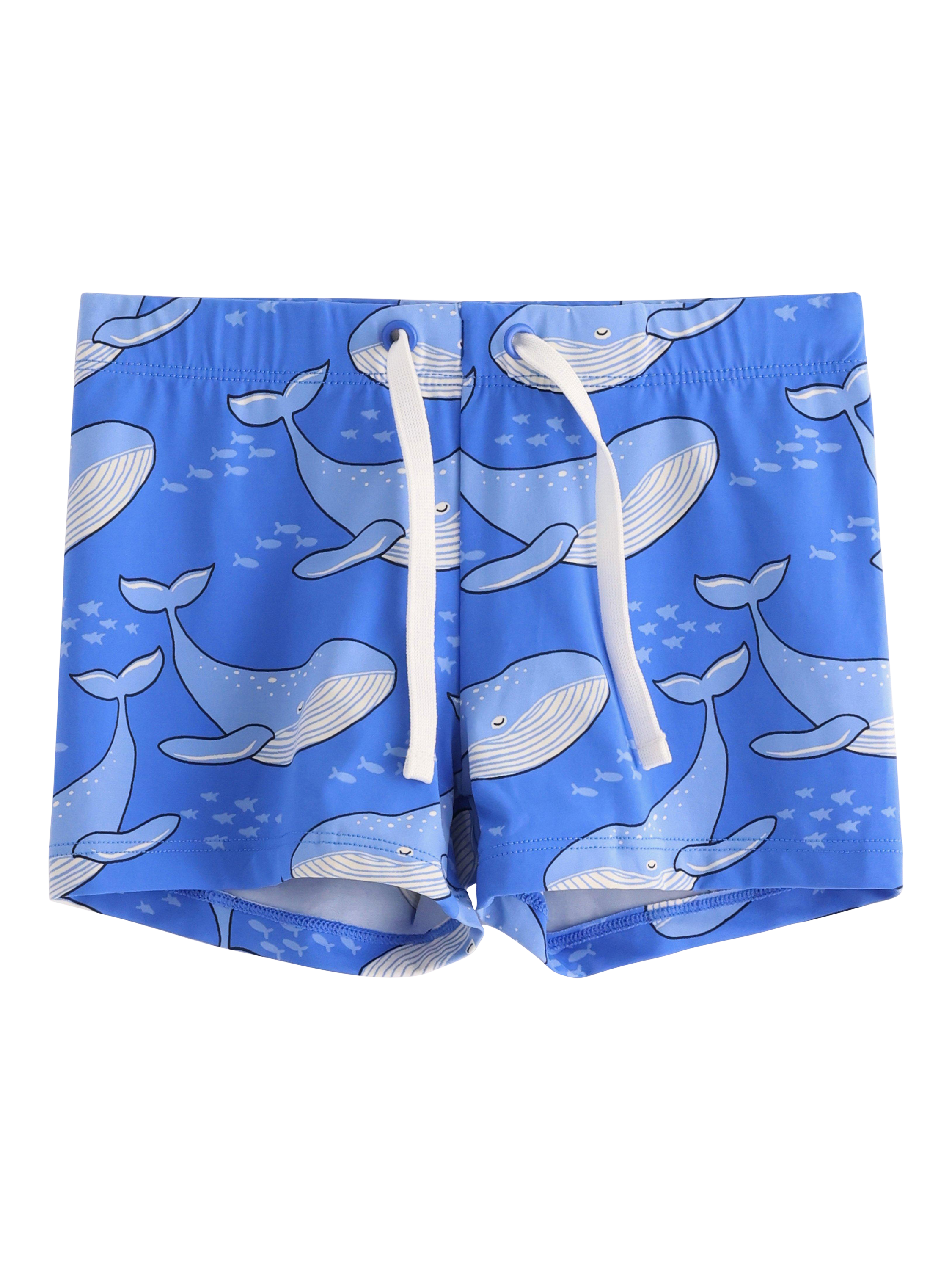 Product image 1 of 3, which shows Lindex Kids' Whale Swim Shorts, Blue, 2-4 years