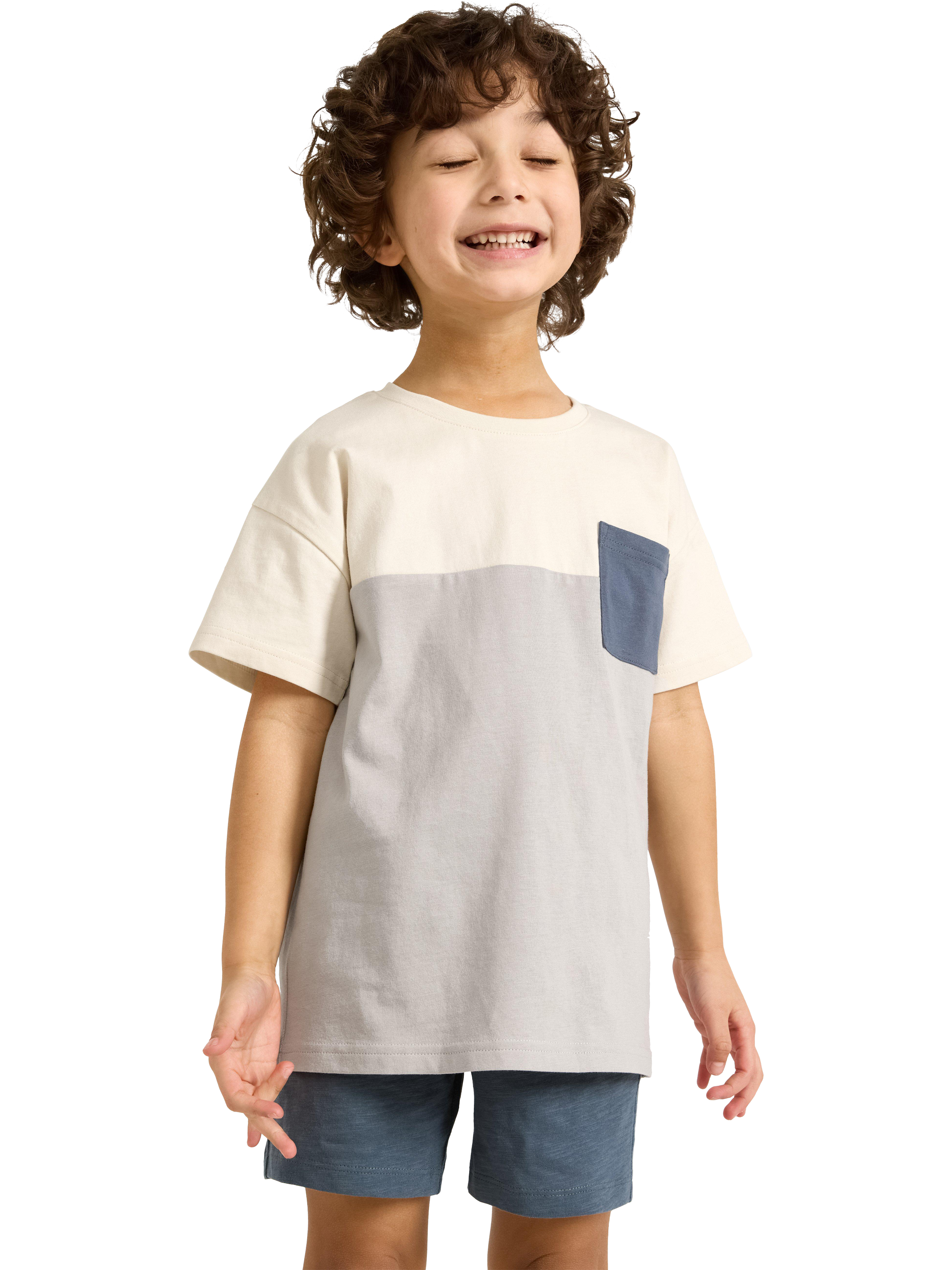 Product image 1 of 6, which shows Lindex Kids' Pure Cotton Crew Neck T-Shirt, Light Dusty Grey, 18-24 months