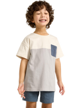 Lindex Kids' Pure Cotton Crew Neck T-Shirt, Light Dusty Grey