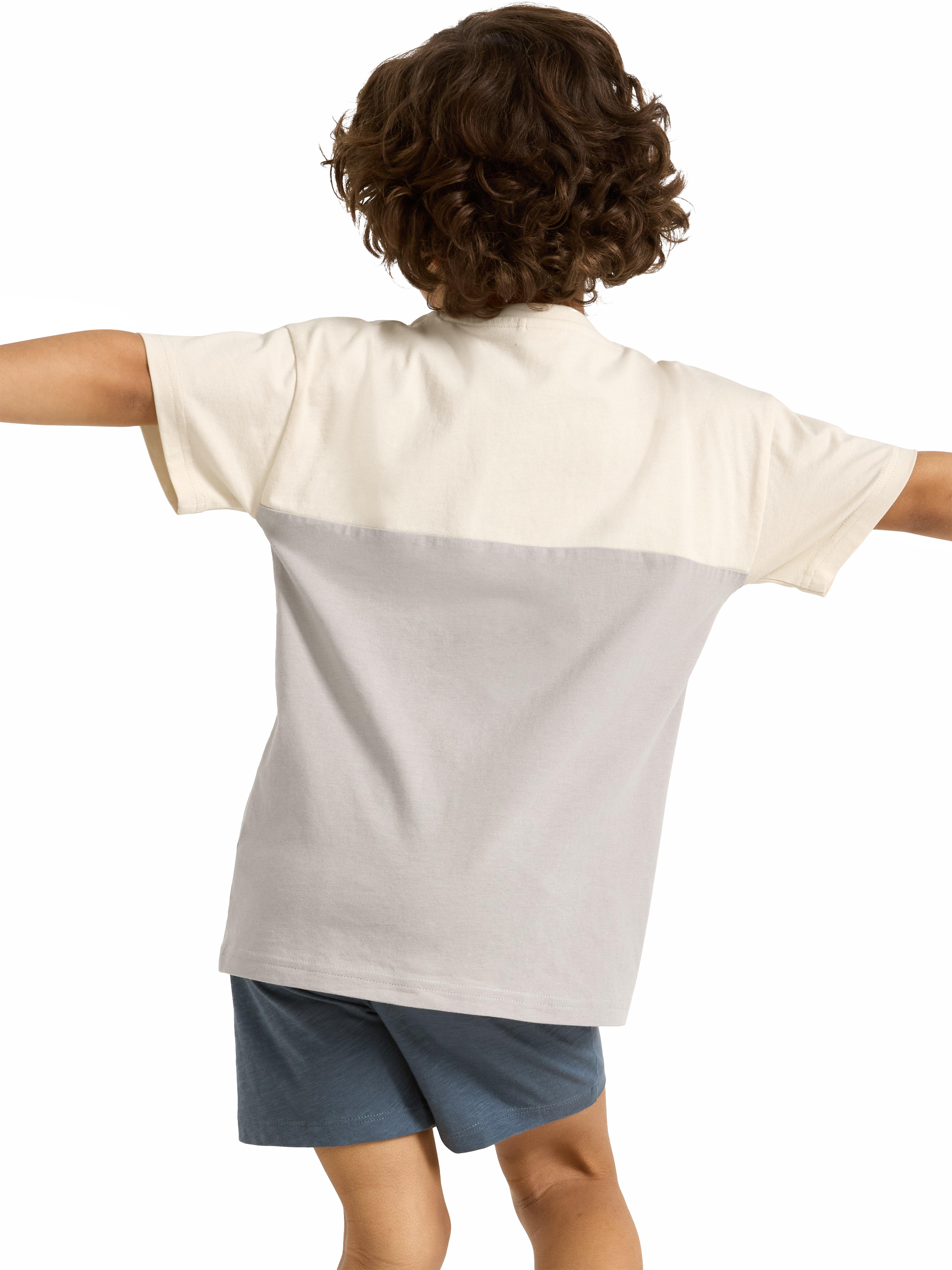 Product image 2 of 6, which shows Lindex Kids' Pure Cotton Crew Neck T-Shirt, Light Dusty Grey, 18-24 months