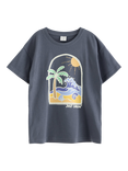 Lindex Kids' Cotton Just Chillin' Short Sleeve T-Shirt, Dark Grey