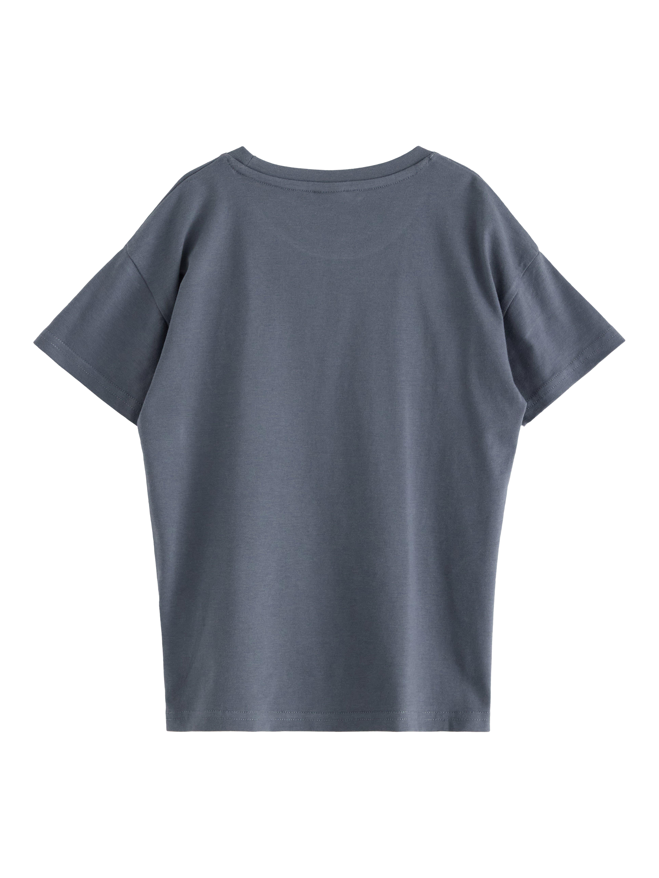 Product image 2 of 3, which shows Lindex Kids' Cotton Just Chillin' Short Sleeve T-Shirt, Dark Grey, 2-4 years