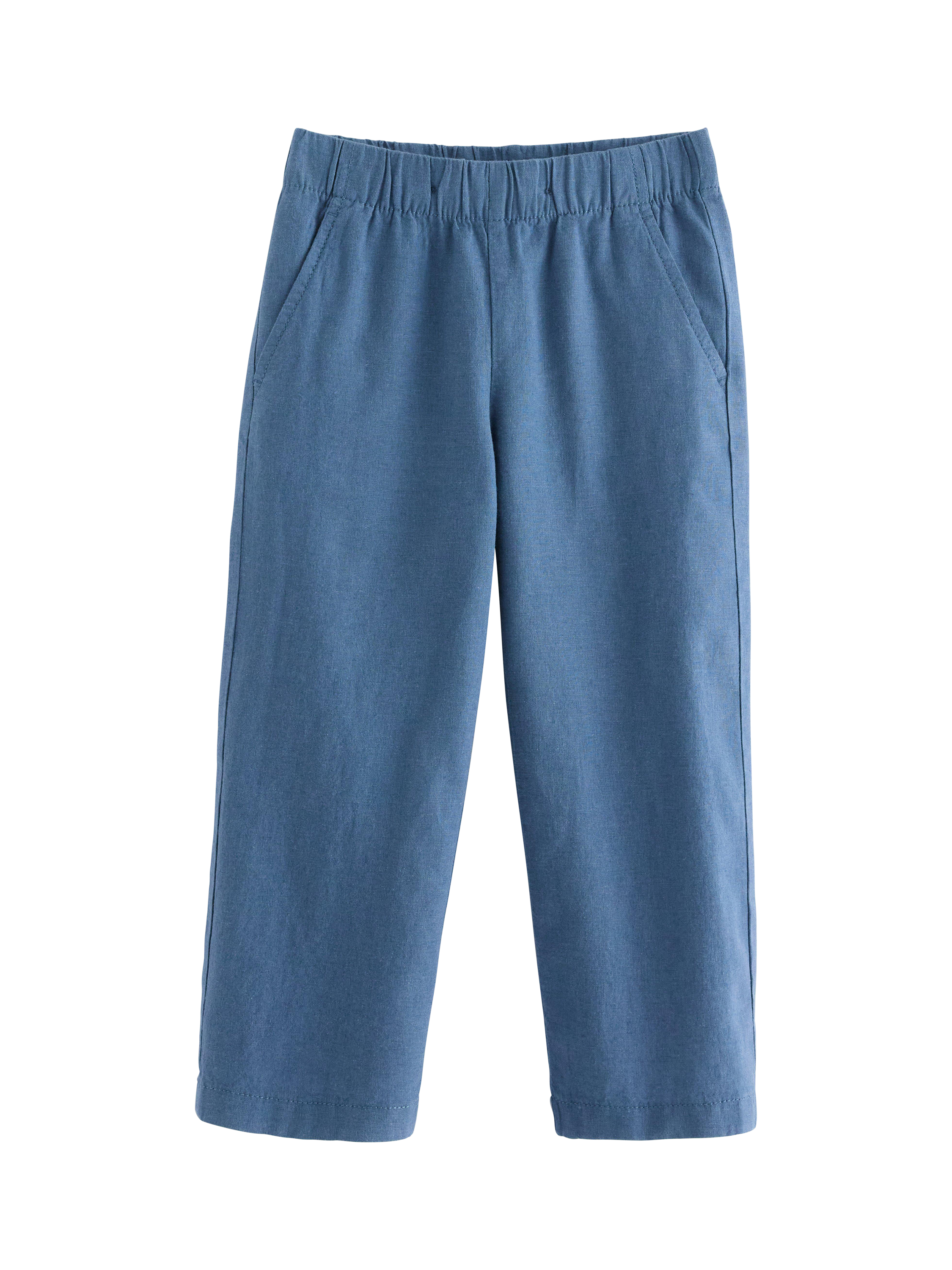 Product image 4 of 6, which shows Lindex Kids' Linen Blend Trousers, Dusty Blue, 3-4 years