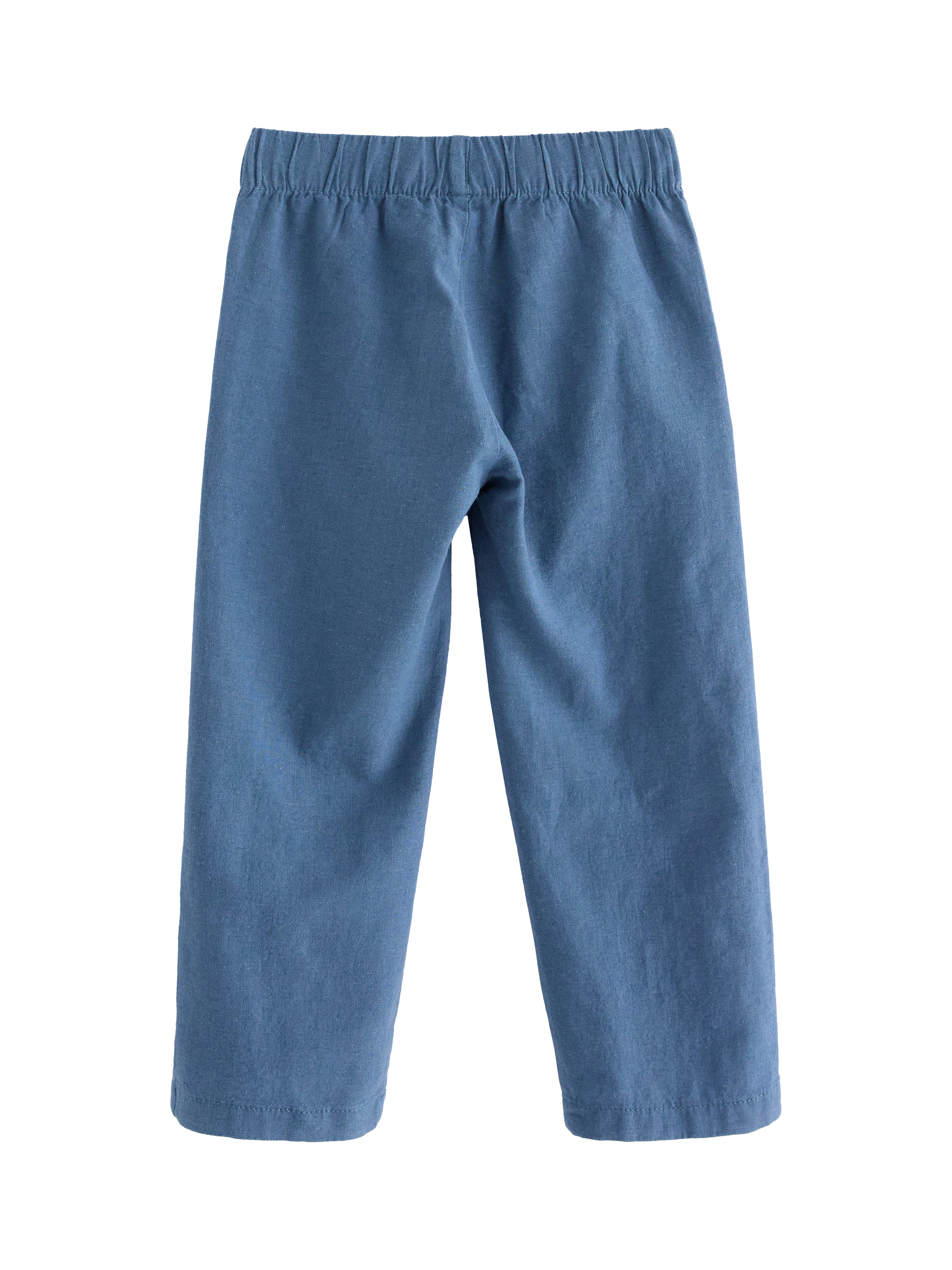 Product image 5 of 6, which shows Lindex Kids' Linen Blend Trousers, Dusty Blue, 3-4 years