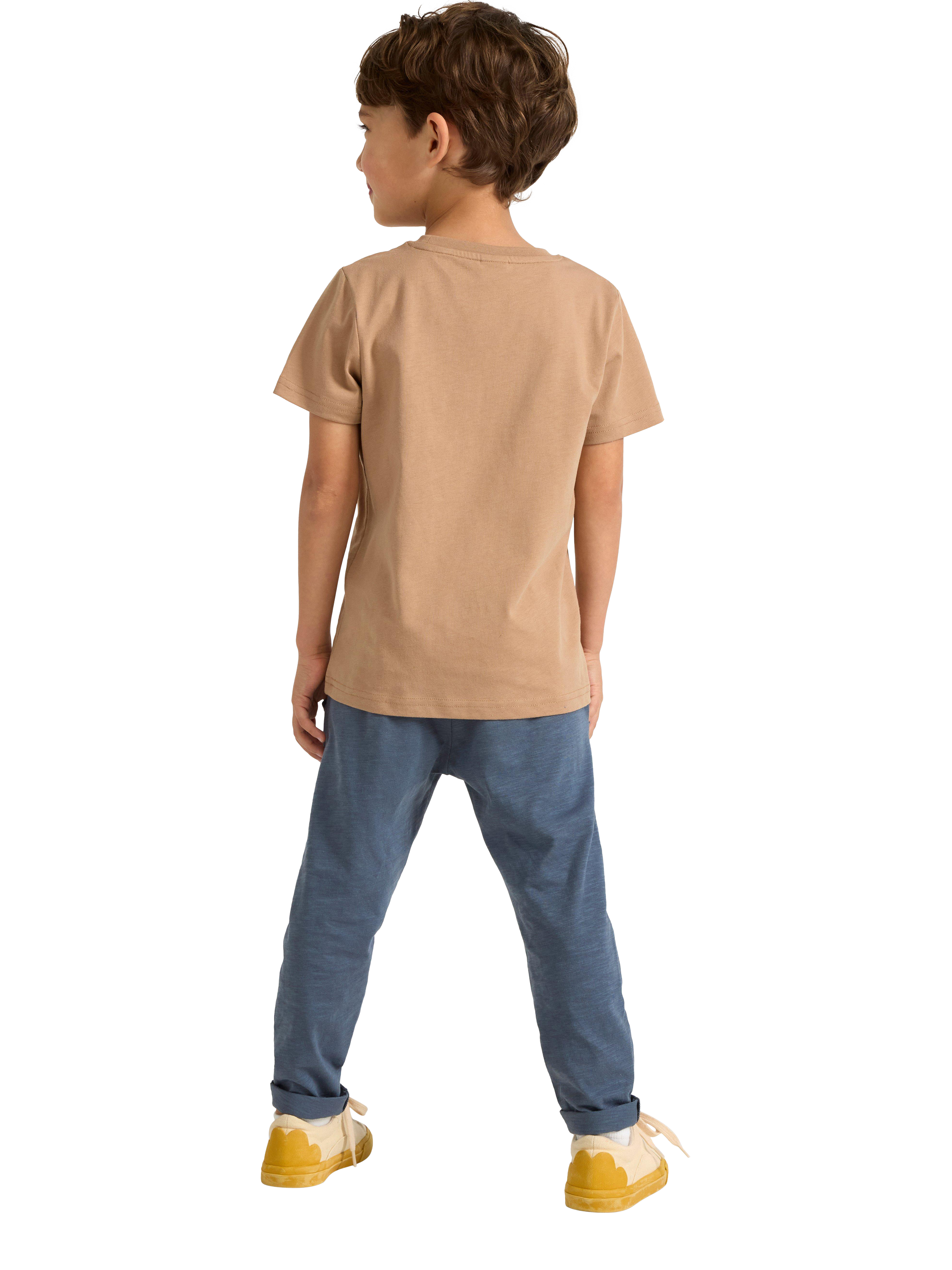 Product image 2 of 5, which shows Lindex Kids' Cotton Slub Jersey Joggers, Dark Grey, 2-3 years