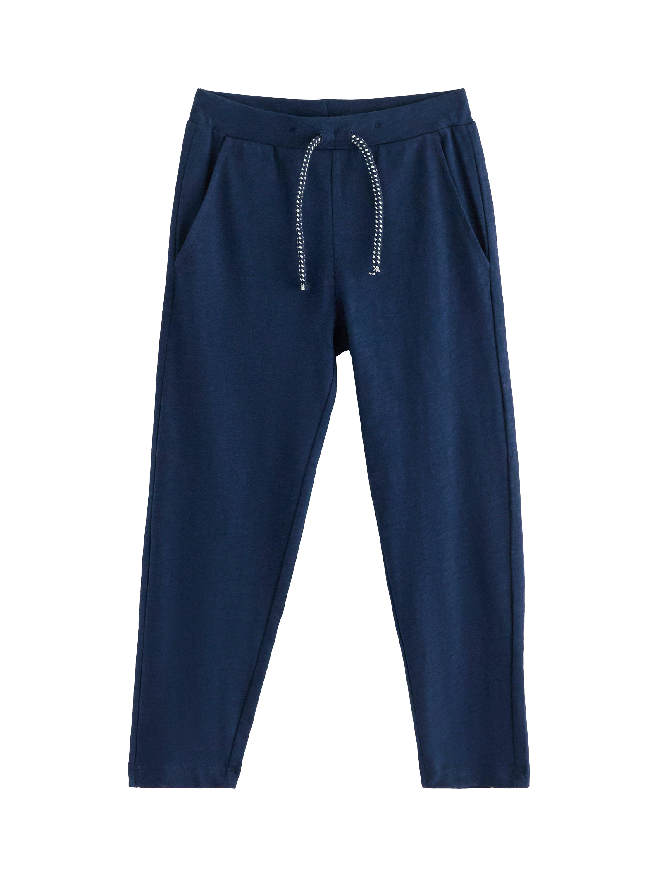 Product image 4 of 6, which shows Lindex Kids' Cotton Slub Jersey Joggers, Dark Blue, 2-3 years