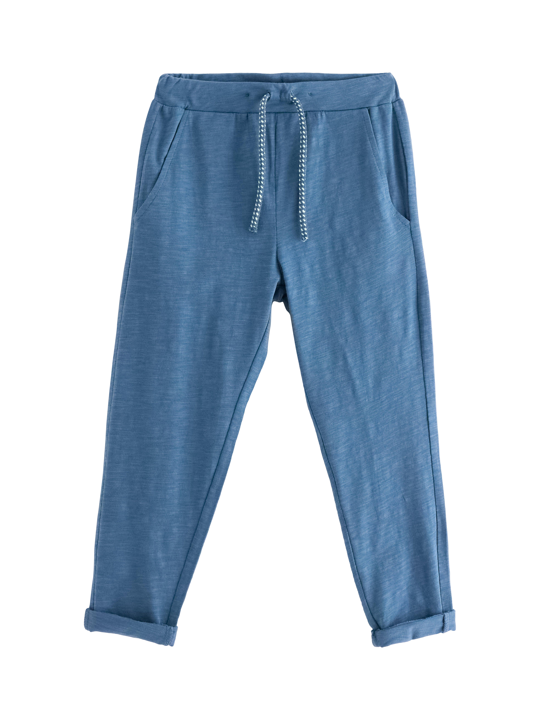 Product image 4 of 6, which shows Lindex Kids' Cotton Slub Jersey Joggers, Dusty Blue, 2-3 years