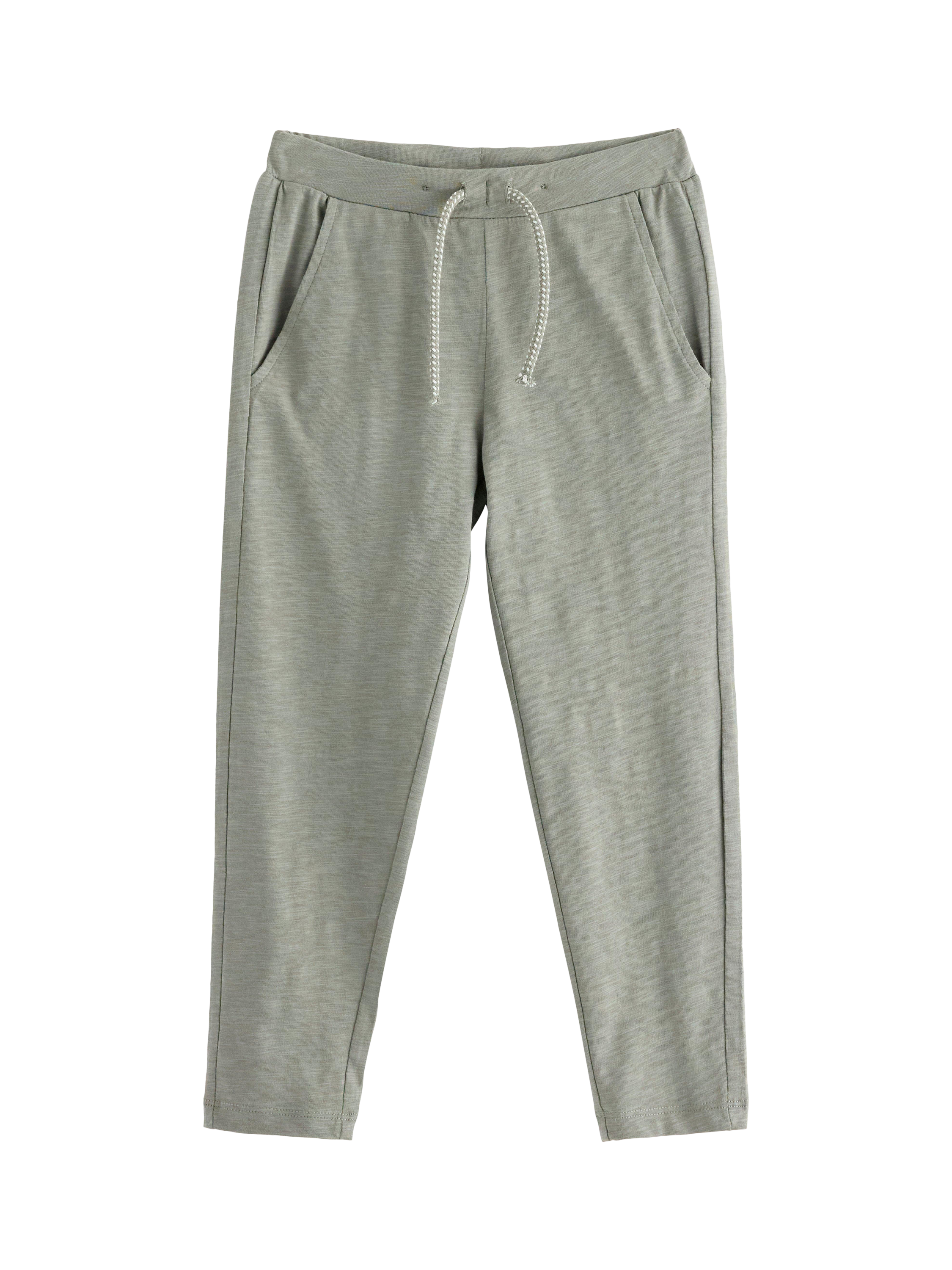 Product image 4 of 6, which shows Lindex Kids' Cotton Slub Jersey Joggers, Dusty Green, 2-3 years