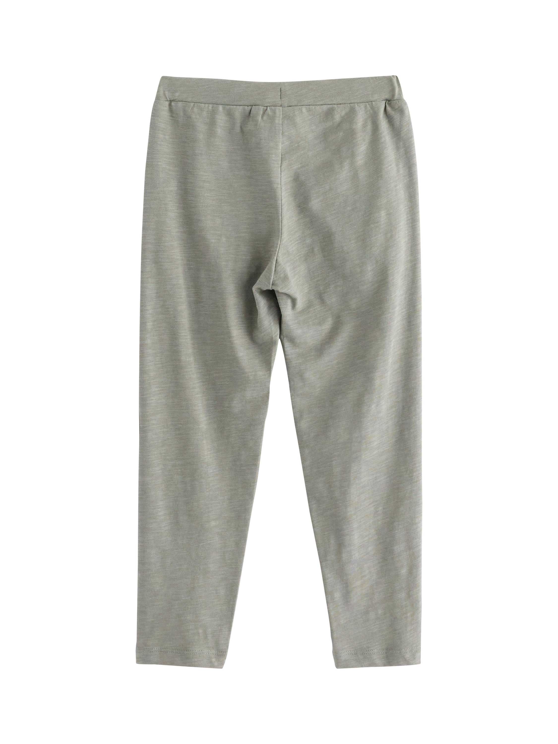 Product image 5 of 6, which shows Lindex Kids' Cotton Slub Jersey Joggers, Dusty Green, 2-3 years