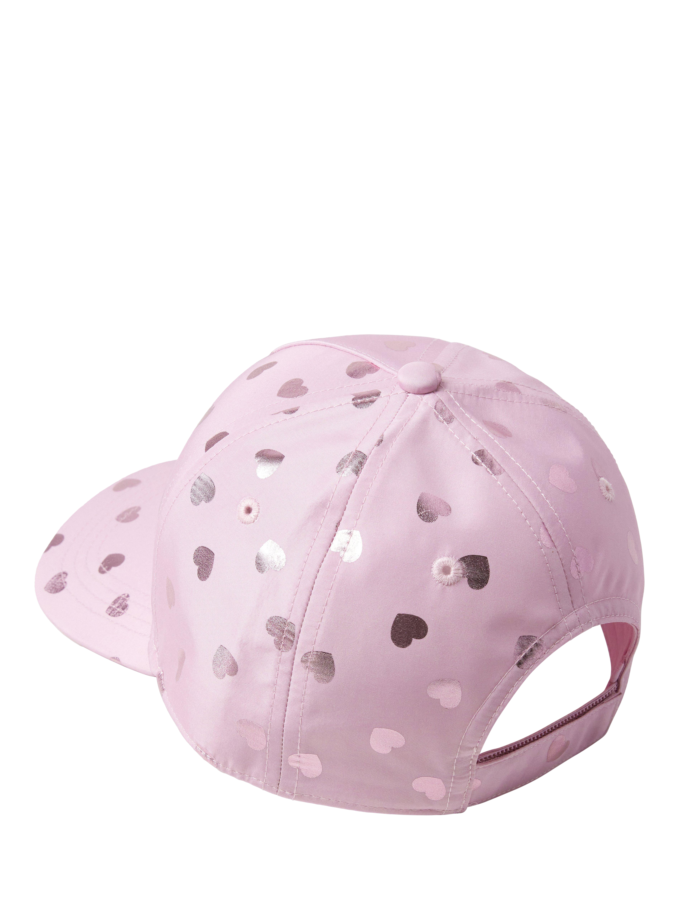 Product image 2 of 3, which shows Lindex Kids' Heart Print Baseball Cap, Dusty Pink, 2-4 years