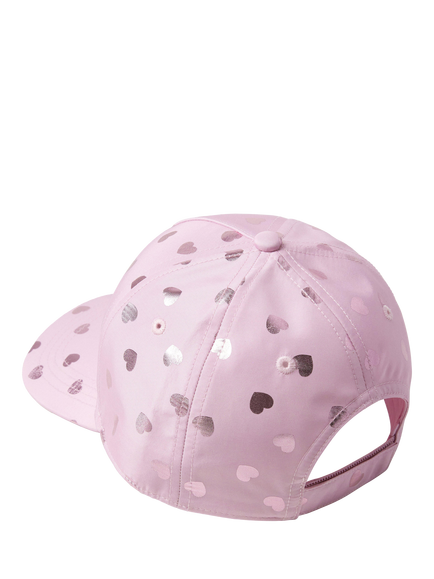 Lindex Kids' Heart Print Baseball Cap, Dusty Pink - view 2, Dusty Pink
