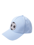 Lindex Kids' Cotton Football Print Baseball Cap, Light Blue