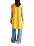 Benetton Sleeveless Pure Linen Dress, Mid Yellow