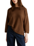Benetton Cotton Blend Boat Neck Sweater, Brown