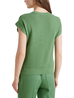 Benetton Cotton Linen Blend Sleeveless Top - view 2, Forest Green