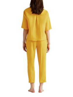 Benetton Boxy Fit Pure Linen Shirt, Mustard - view 2, Mustard