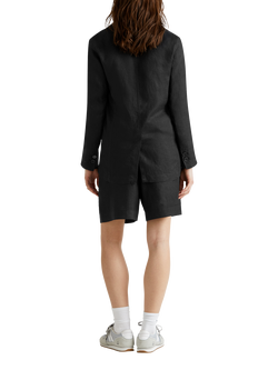 Benetton Tailored Pure Linen Shorts, Black - view 2, Black