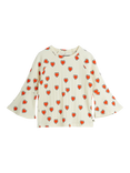 Mini Rodini Kids' Heart Trumpet Sleeve Top, Off White