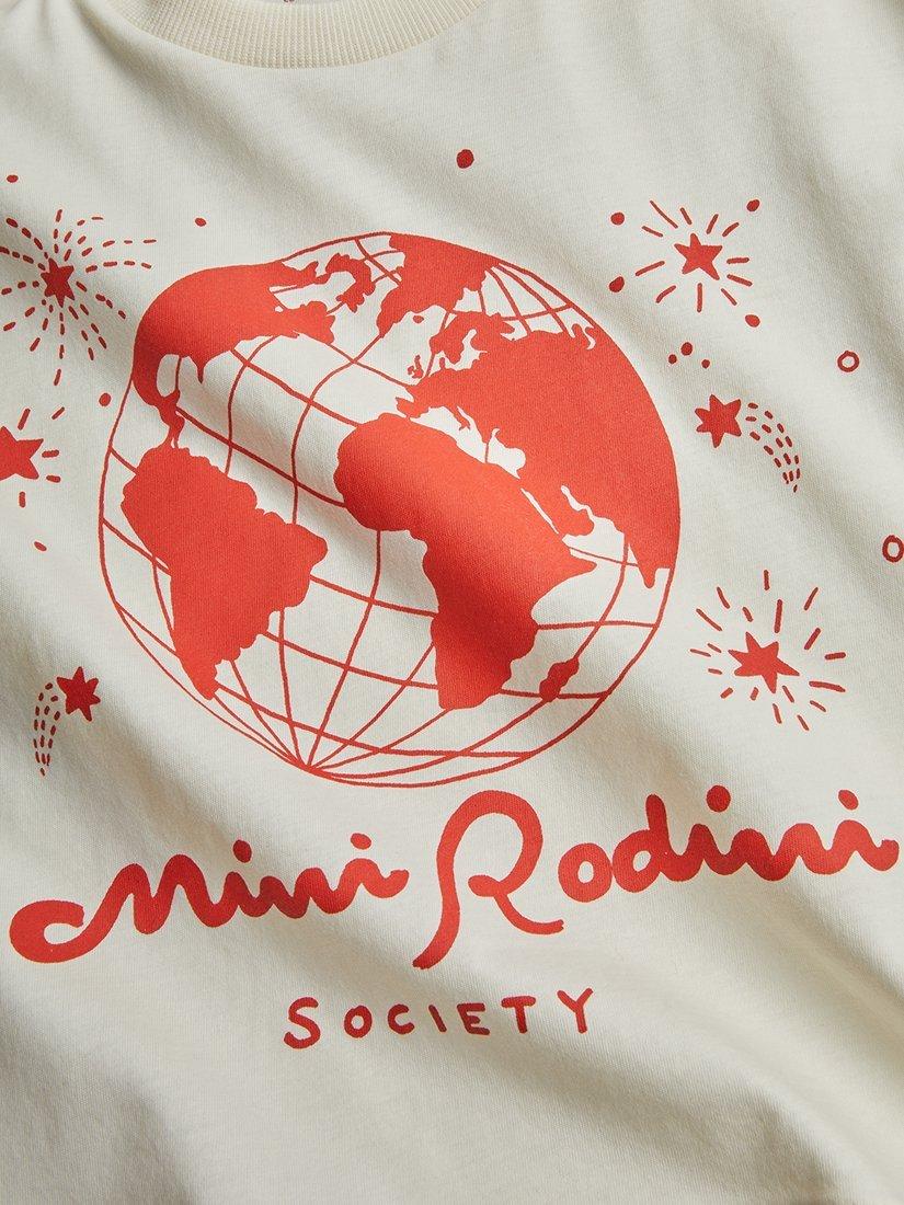Product image 3 of 3, which shows Mini Rodini Kids' Mini Rodini Society T-Shirt, Off White, 18-36 months