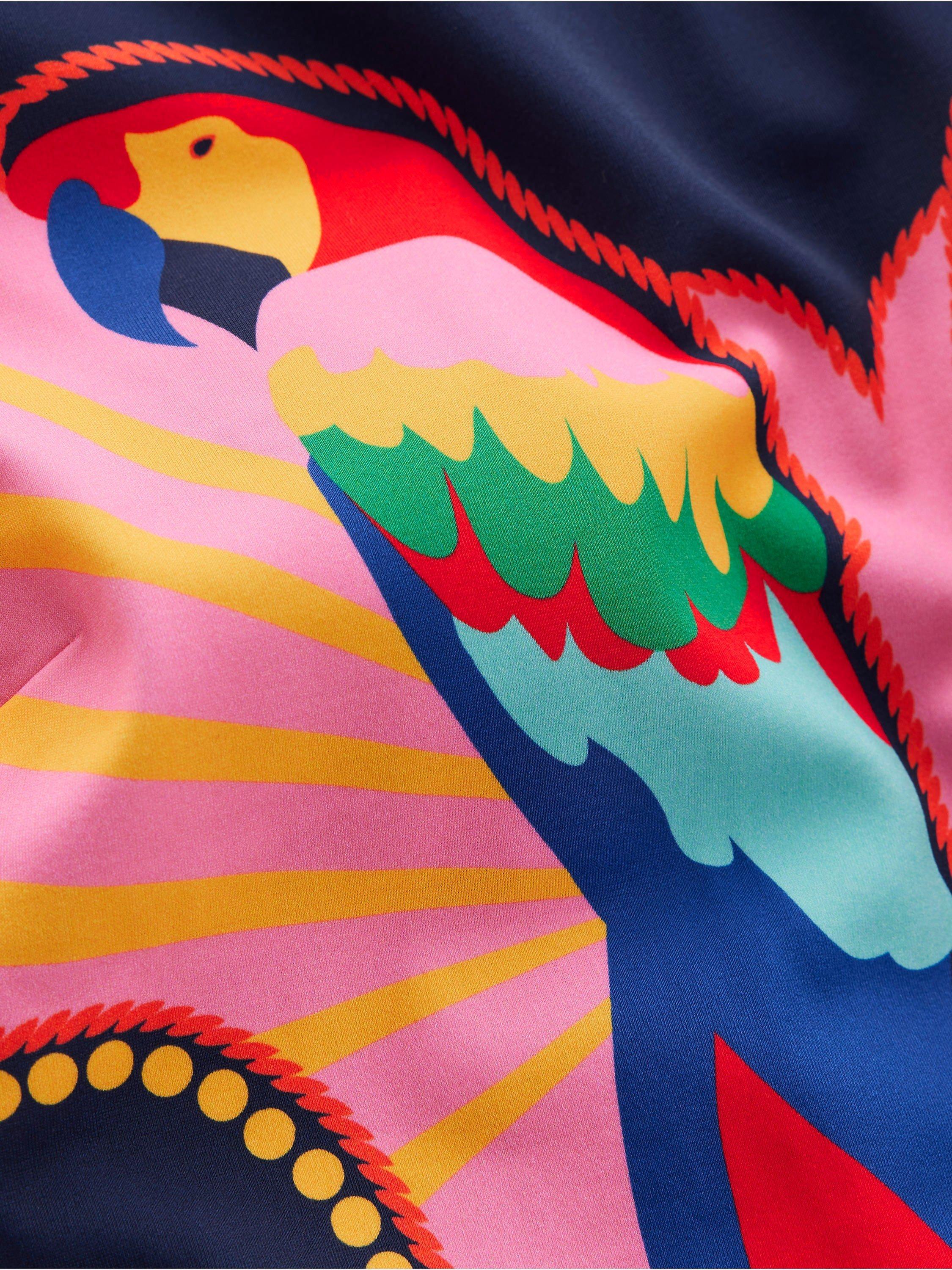 Product image 6 of 6, which shows Boden Slash Neck Tie Swimsuit, Navy/Multi, 14