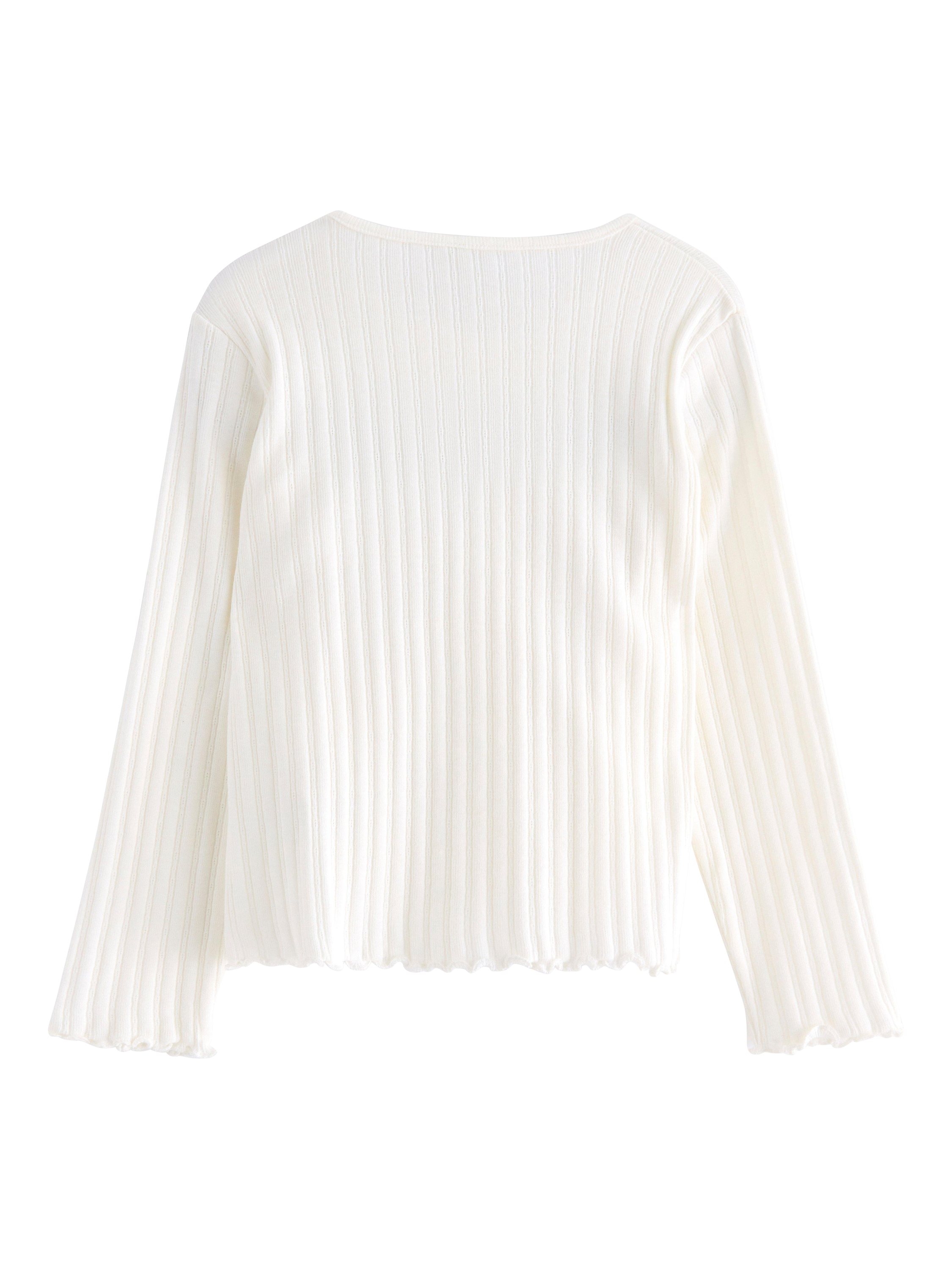 Product image 2 of 3, which shows Lindex Kids' Cotton Textured Cardigan, Light Dusty White, 8-10 years