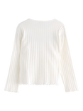 Lindex Kids' Cotton Textured Cardigan, Light Dusty White