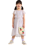 Lindex Kids' Chiffon Floral Tiered Dress, Light Dusty Lilac