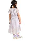 Lindex Kids' Chiffon Floral Tiered Dress, Light Dusty Lilac