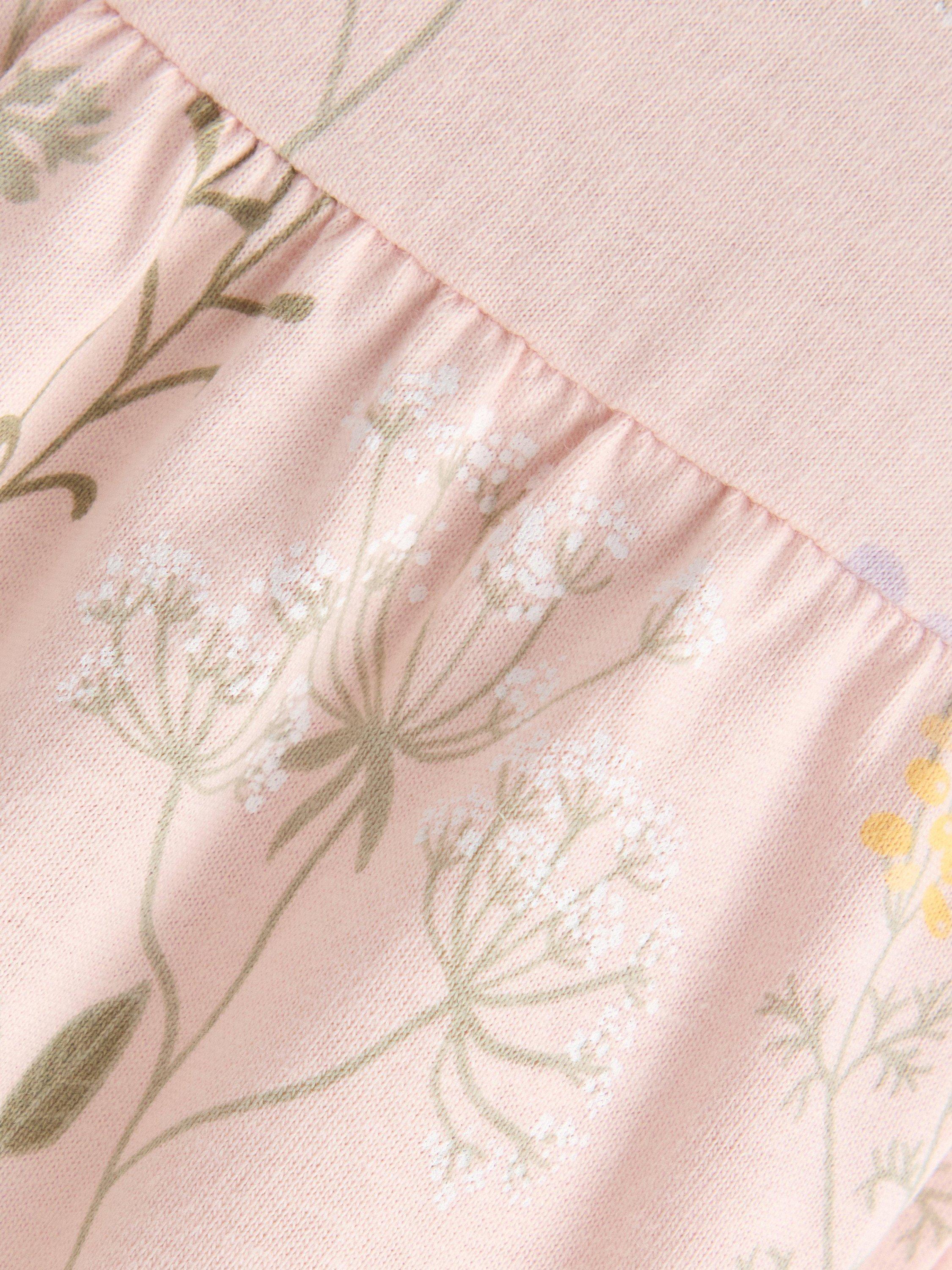 Product image 6 of 6, which shows Lindex Kids' Cotton Floral Print Short Sleeve Dress, Light Pink, 4-5 years