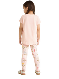 Lindex Kids' Floral Print Leggings, Light Pink