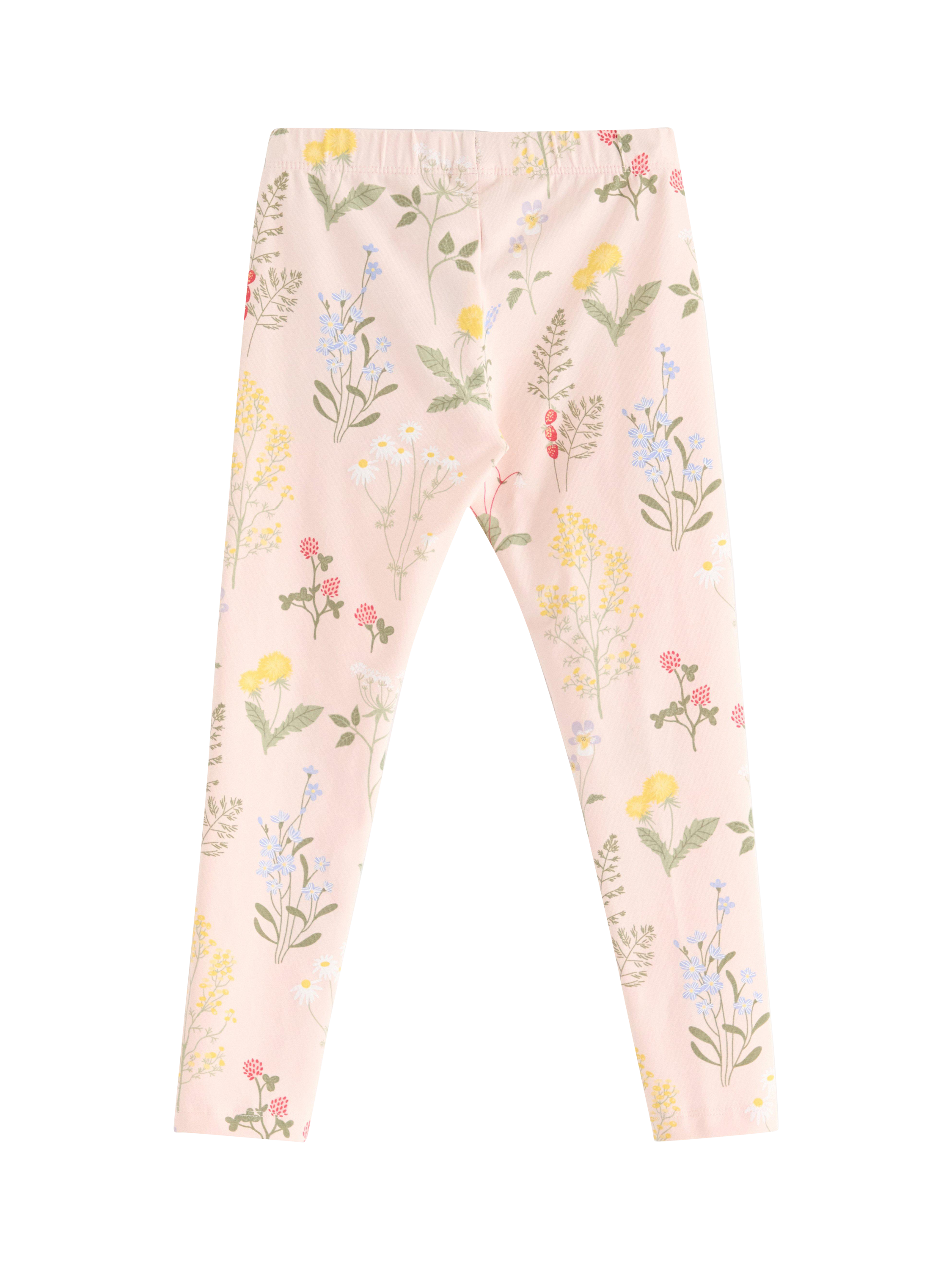 Product image 5 of 6, which shows Lindex Kids' Floral Print Leggings, Light Pink, 4-5 years
