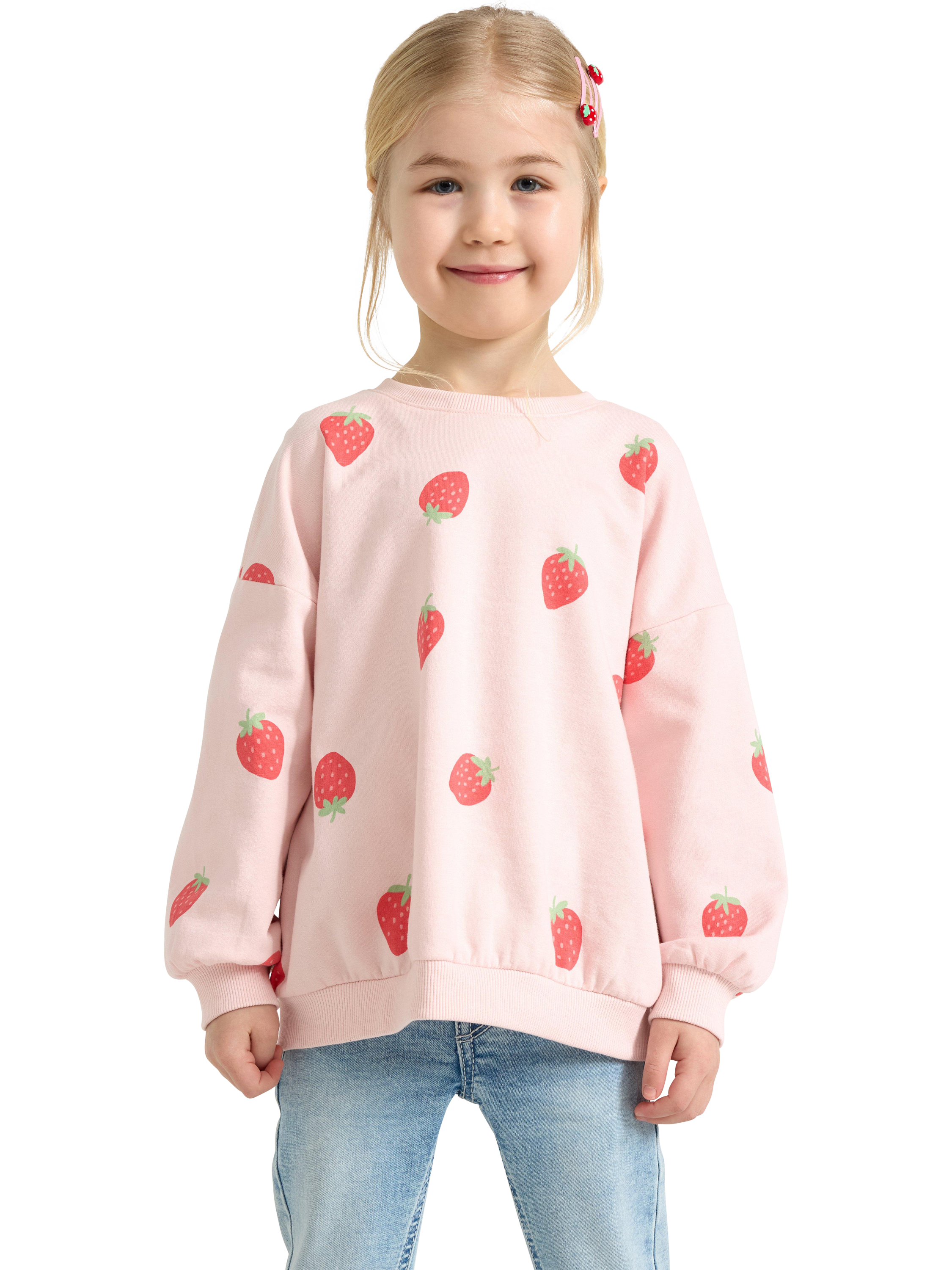 Product image 1 of 5, which shows Lindex Kids' Pure Cotton Crew Neck Sweatshirt, Light Dusty Pink, 6-7 years