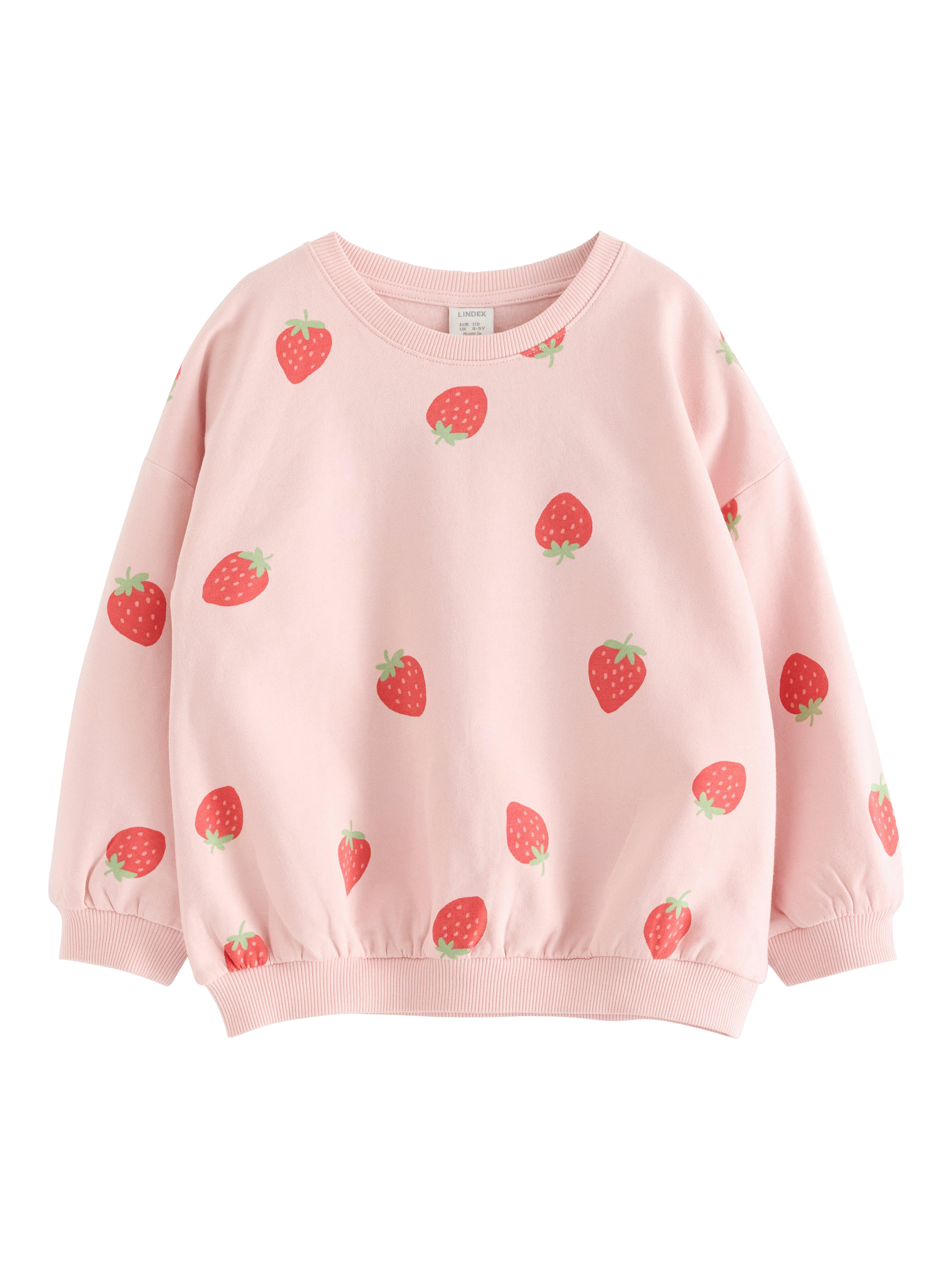 Product image 3 of 5, which shows Lindex Kids' Pure Cotton Crew Neck Sweatshirt, Light Dusty Pink, 6-7 years