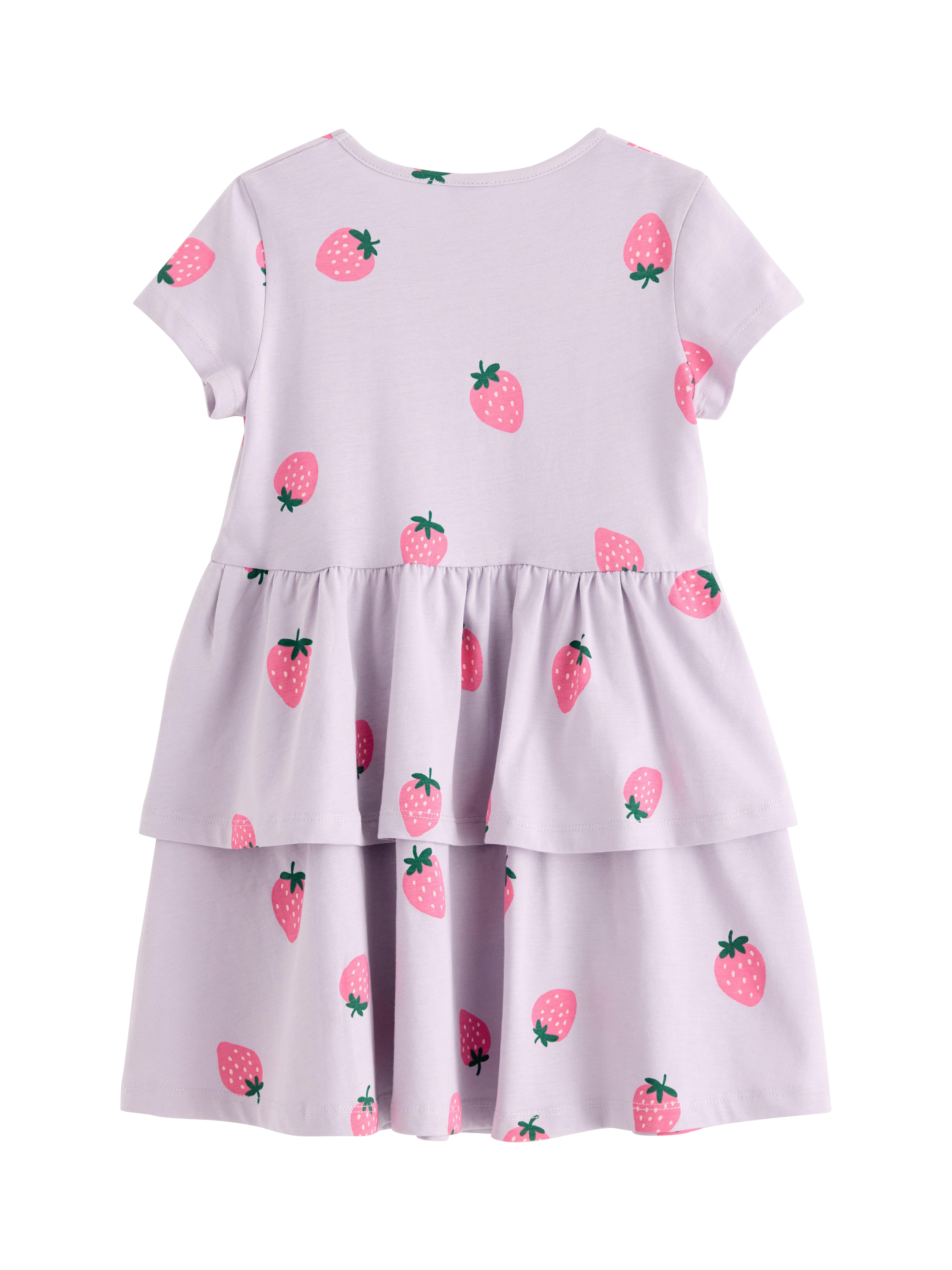 Product image 5 of 6, which shows Lindex Kids' Cotton Strawberry Print Dress, Light Dusty Lilac, 18-24 months