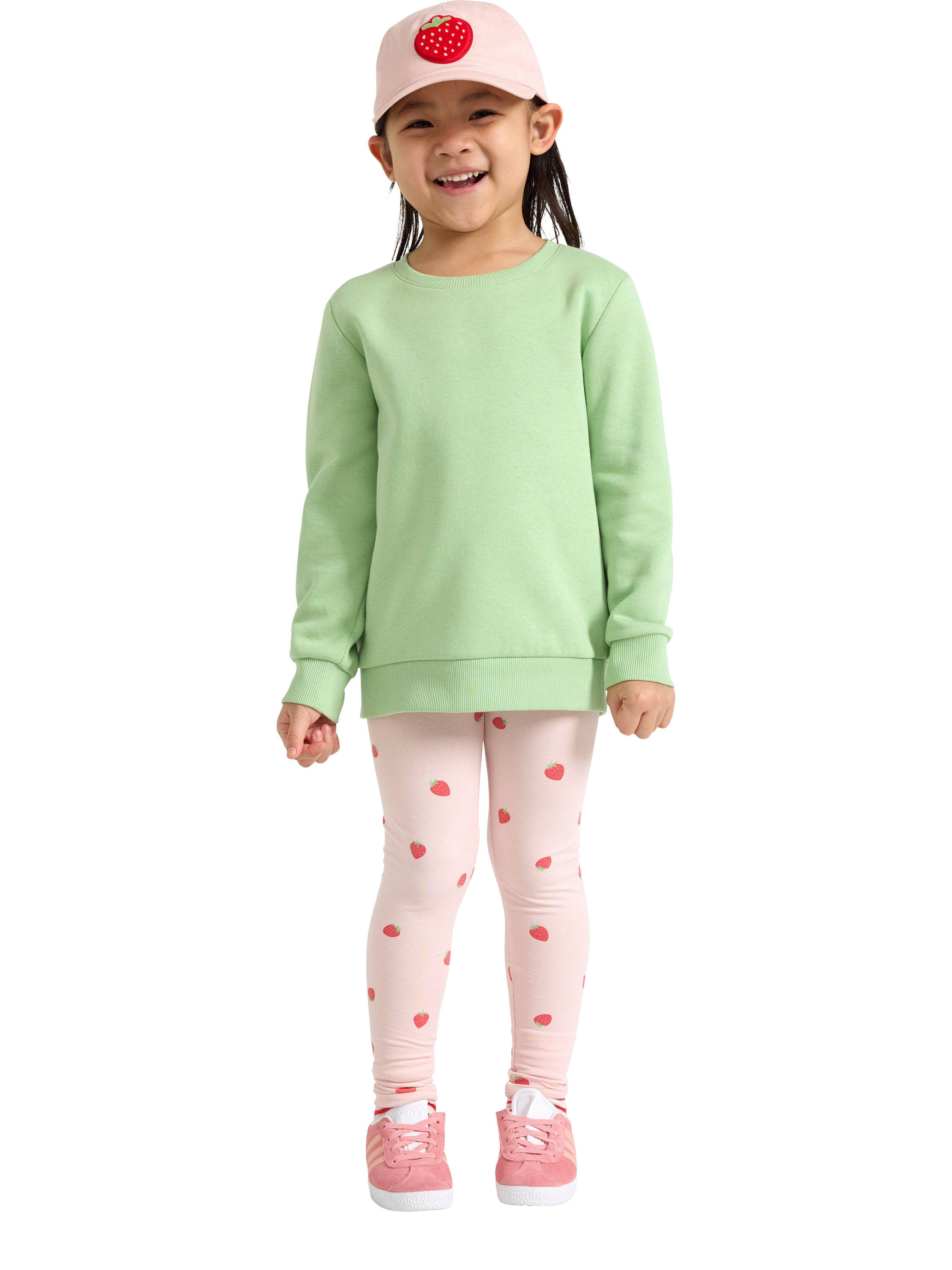 Product image 1 of 6, which shows Lindex Kids' Cotton Blend Heart Print Trousers, Light Dusty Pink, 3-4 years