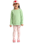Lindex Kids' Cotton Blend Heart Print Trousers, Light Dusty Pink