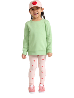 Lindex Kids' Cotton Blend Heart Print Trousers, Light Dusty Pink, Light Dusty Pink