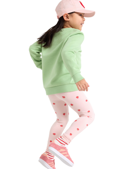 Lindex Kids' Cotton Blend Heart Print Trousers, Light Dusty Pink - view 2, Light Dusty Pink