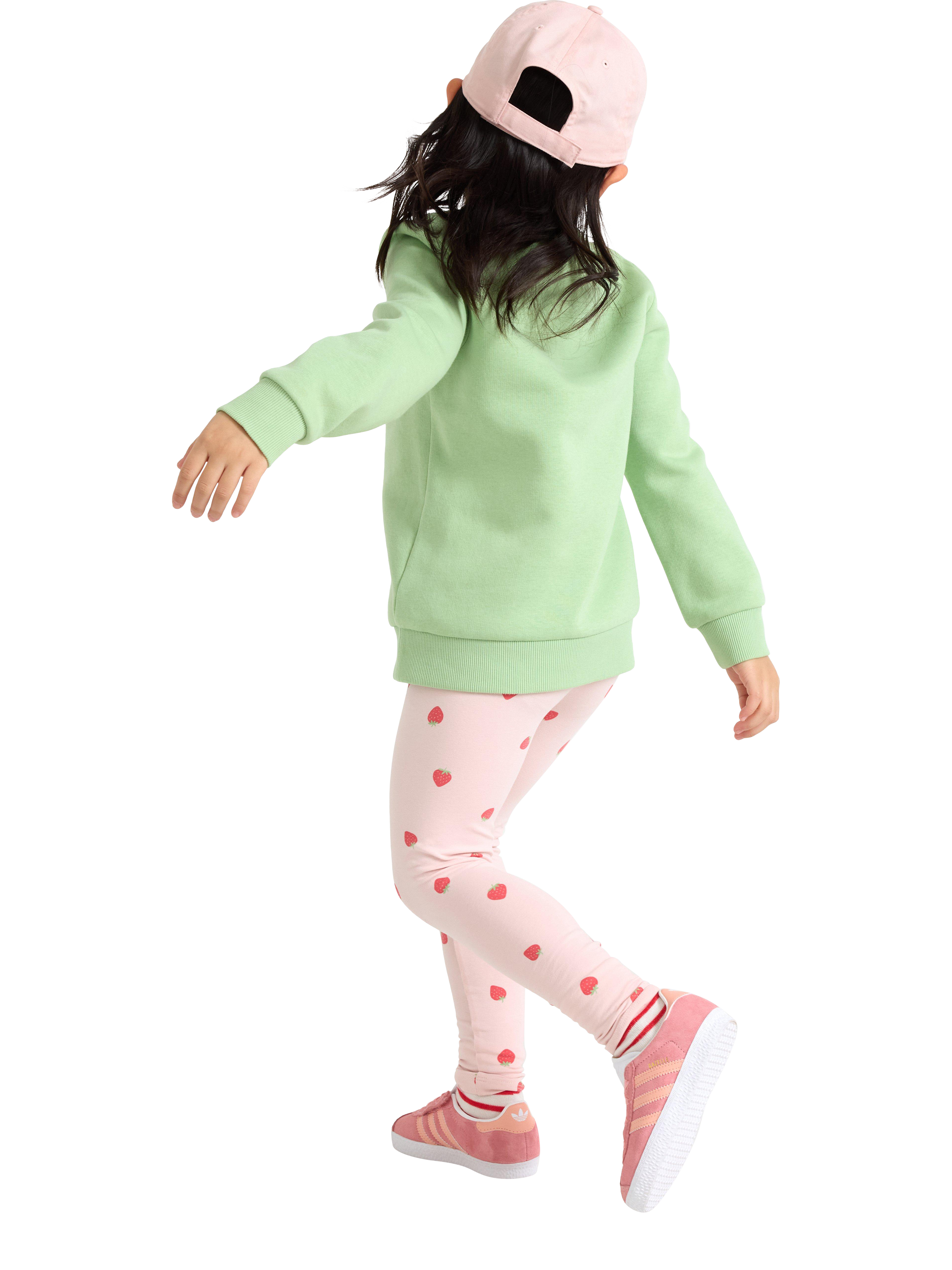 Product image 3 of 6, which shows Lindex Kids' Cotton Blend Heart Print Trousers, Light Dusty Pink, 3-4 years