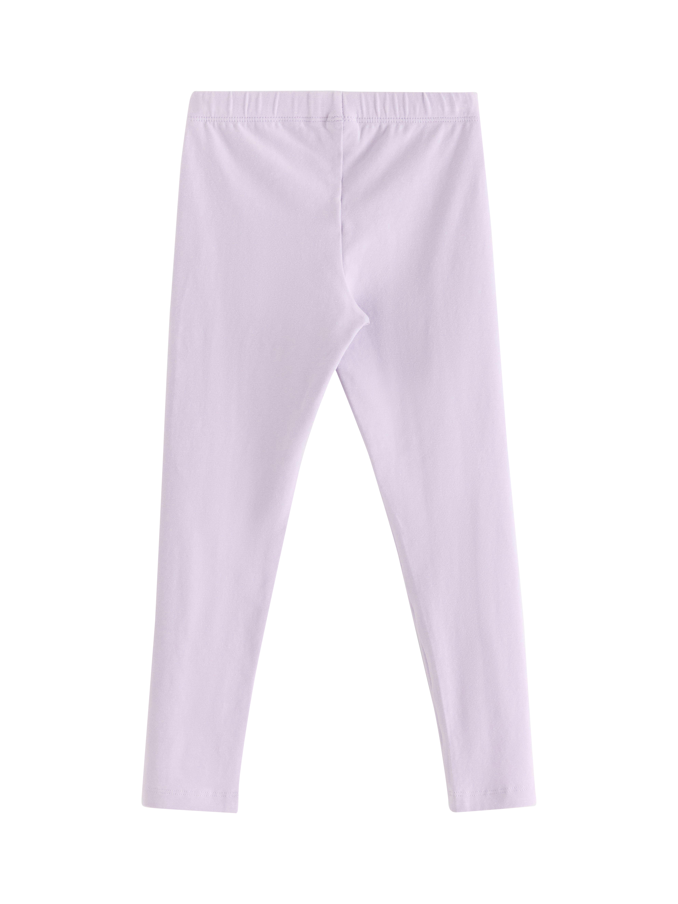 Product image 5 of 6, which shows Lindex Kids' Cotton Blend Strawberry Leggings, Light Dusty Lilac, 2-3 years