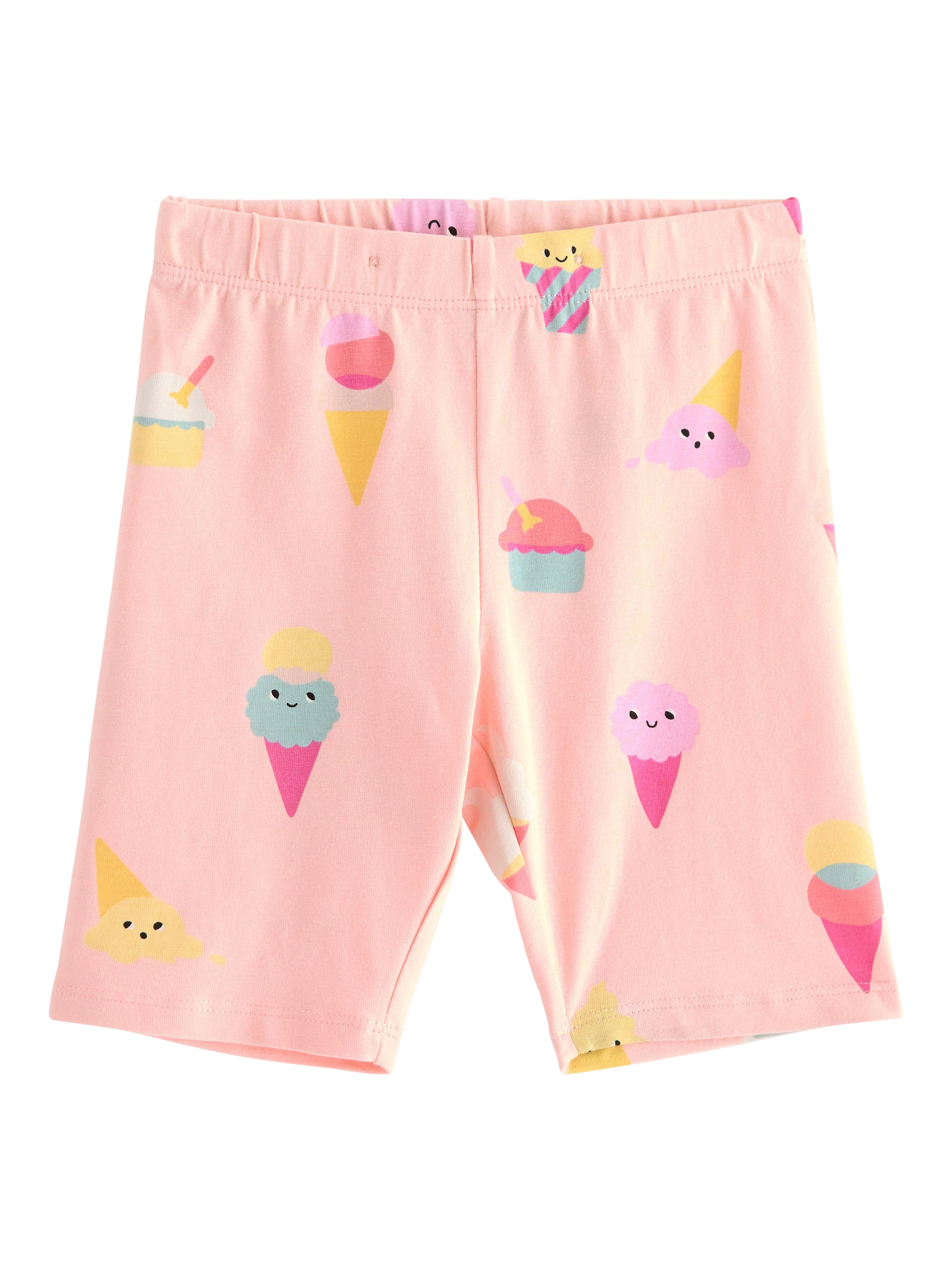 Product image 1 of 3, which shows Lindex Kids' Ice Cream Print Cycling Shorts, Light Pink, 3-4 years