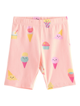 Lindex Kids' Ice Cream Print Cycling Shorts, Light Pink