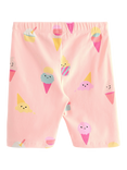 Lindex Kids' Ice Cream Print Cycling Shorts, Light Pink