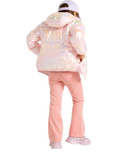 Lindex Kids' Glossy Hooded Padded Jacket, Light Pink