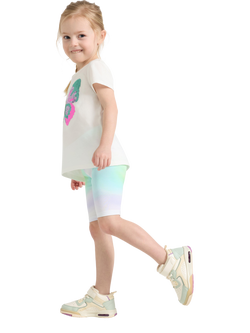 Lindex Kids' Colour Wash Cycling Shorts, Light Dusty White, Light Dusty White