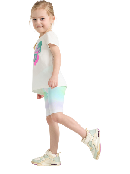 Lindex Kids' Colour Wash Cycling Shorts, Light Dusty White, Light Dusty White